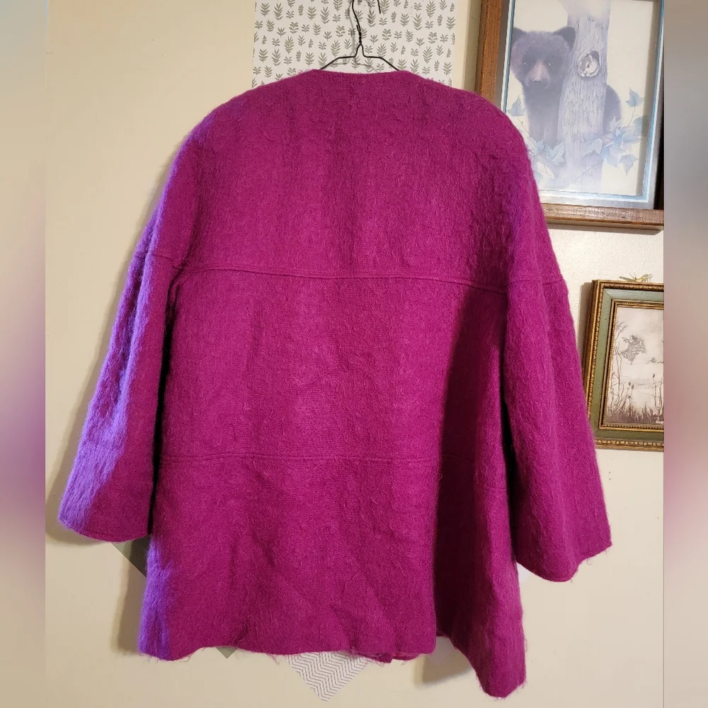 Vintage | Dark Pink Wool Jacket - Picture 8 of 9